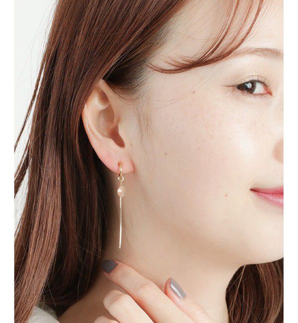 ete「イヤリング&イヤリングチャーム ナチュラルストーン/チェーン」|イヤリング|