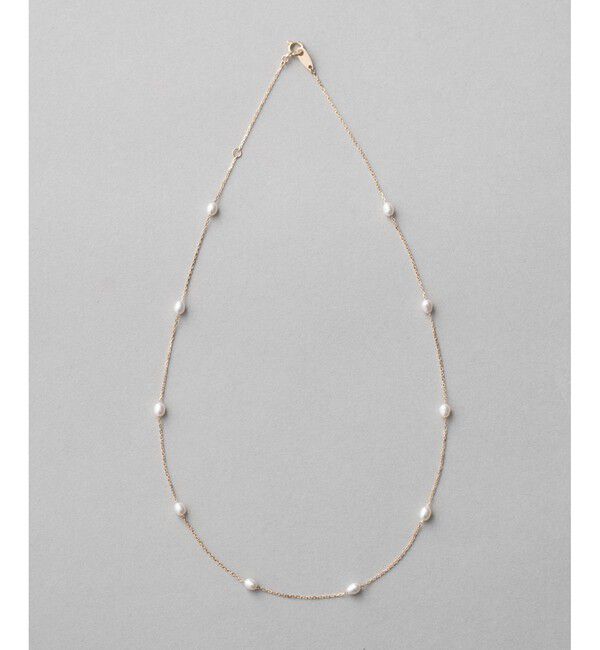 ete「K10YG ライスパール ステーション ネックレス」|ネックレス|