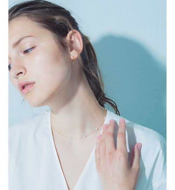 ete「K10YG ライスパール ステーション ネックレス」|ネックレス|