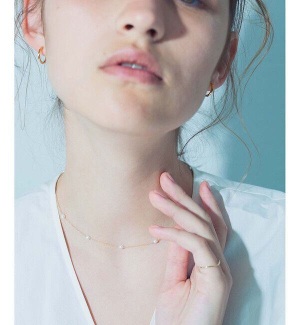 ete「K10YG ライスパール ステーション ネックレス」|ネックレス|