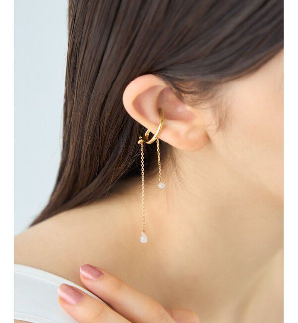 ete「[アシンメトリー] ナチュラルストーン イヤーカフ」|イヤーカフ|