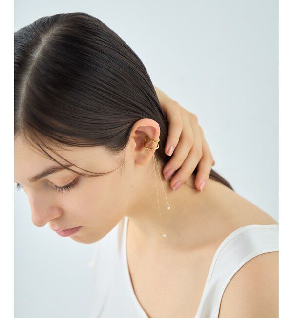 ete「[アシンメトリー] ナチュラルストーン イヤーカフ」|イヤーカフ|