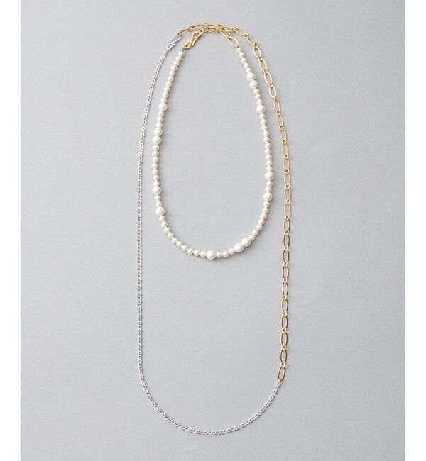 Jouete「[ウェアチェーン] ネックレス セット パール コンビカラー」|ネックレス|