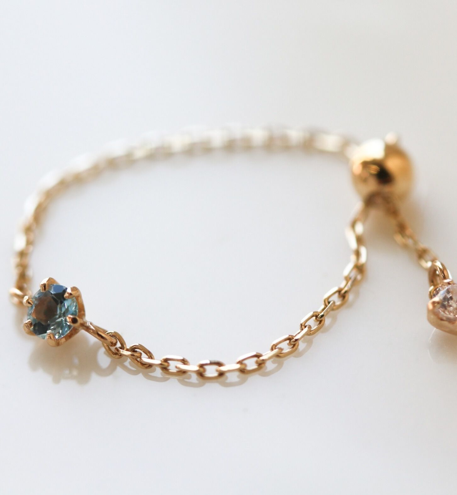  「ブルートパーズ チェーンリング | K10YG【WEB/ランドマーク店限定】」|リング|