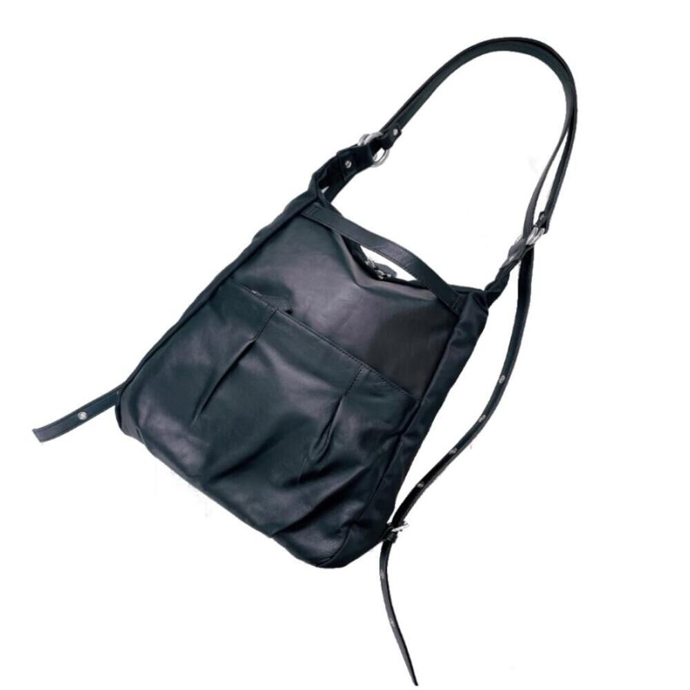 BACKYARD FAMILY「リュック ショルダー 2WAY ラムレザー 通販 リュックサック デイパック ラムレザーバッグ」|リュック|ブラック1