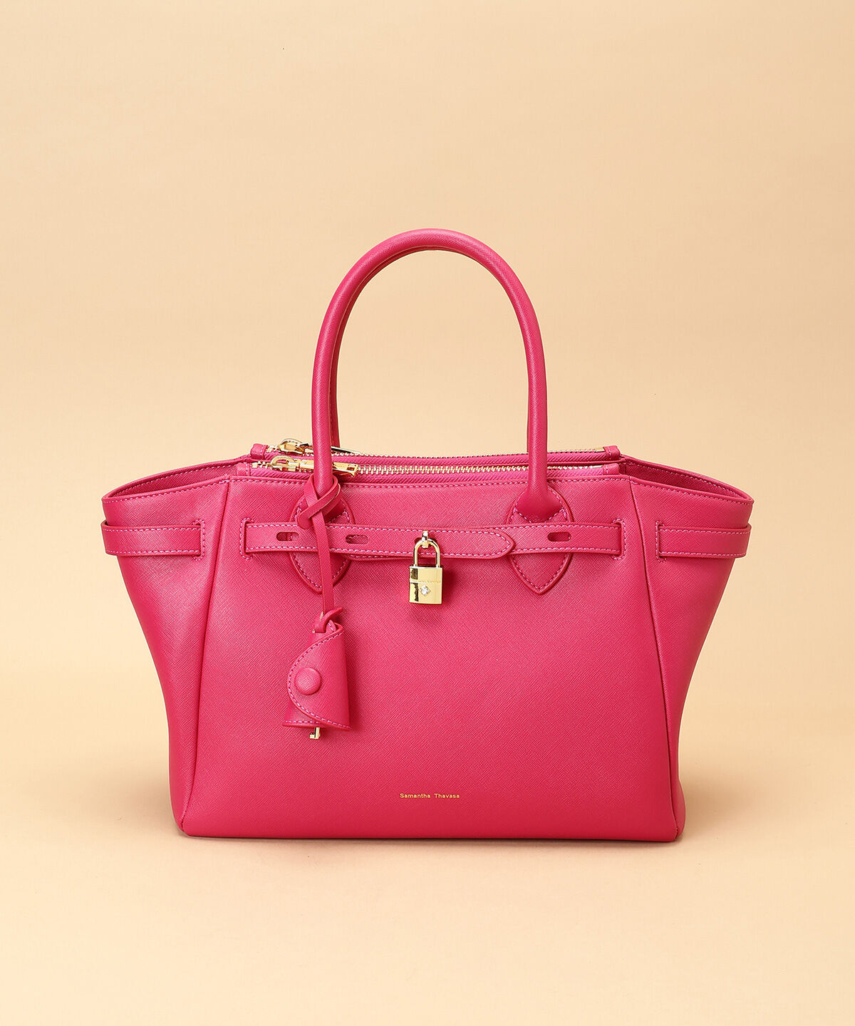 Samantha Thavasa「ベルトデザイン サマンサアゼル 大サイズ」|ハンドバッグ|マゼンタ