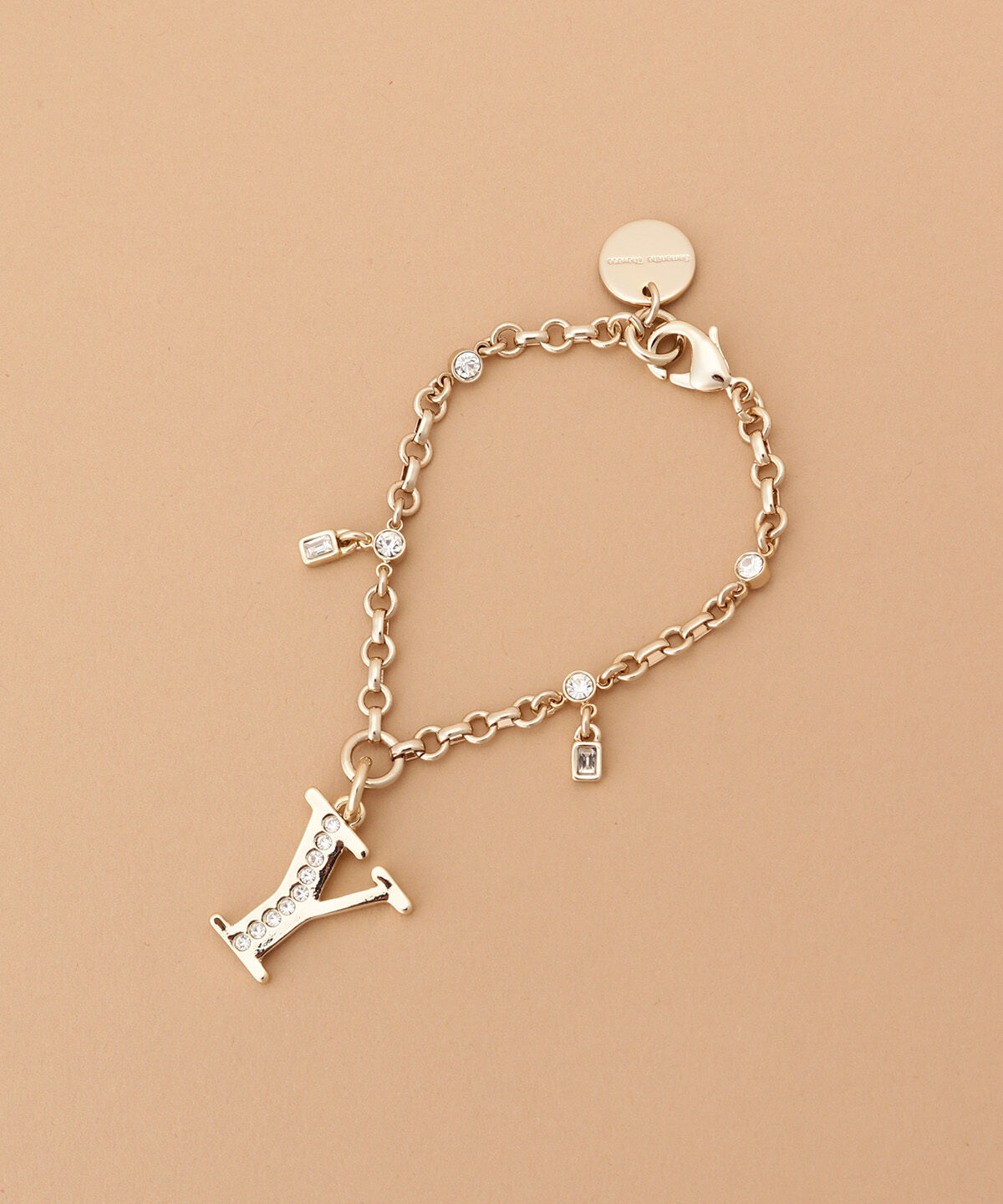 Samantha Thavasa「ビジューシンプルイニシャルバッグチャーム(Y)」|チャーム・キーホルダー|ゴールド