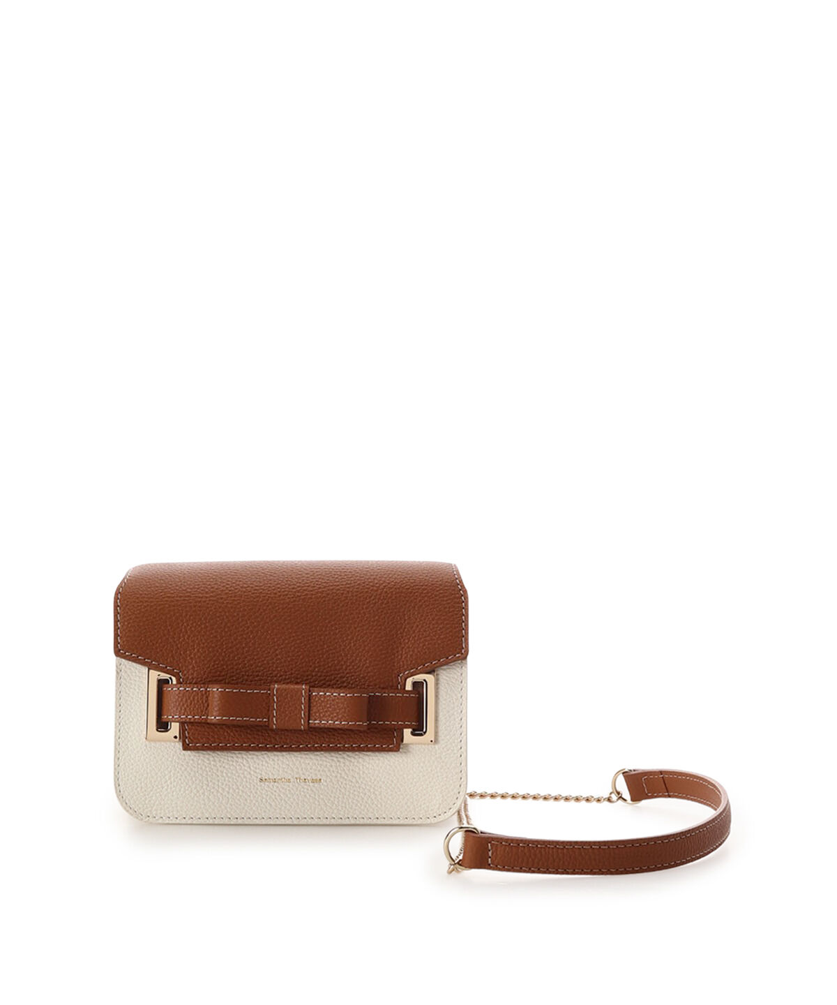Samantha Thavasa「新バイカラーエムシュシュⅡ ショルダーバッグ 小サイズ」|ショルダー・メッセンジャー|オフホワイト