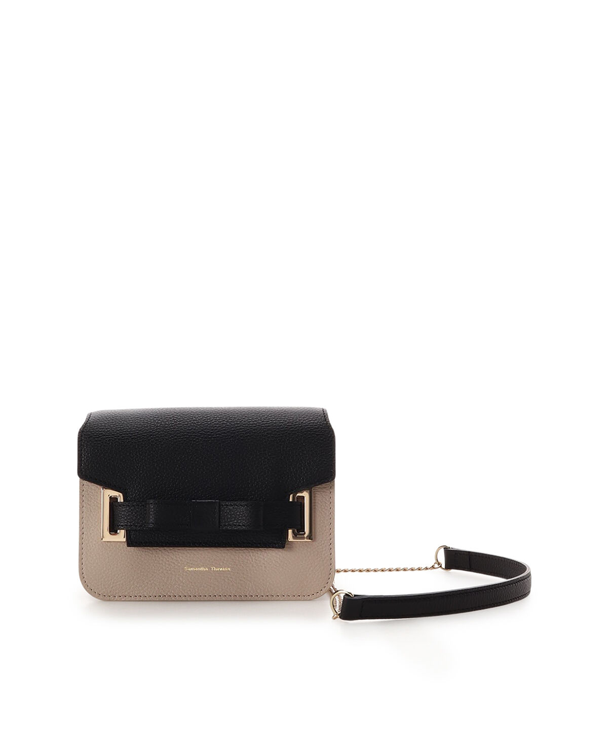 Samantha Thavasa「新バイカラーエムシュシュⅡ ショルダーバッグ 小サイズ」|ショルダー・メッセンジャー|グレージュ