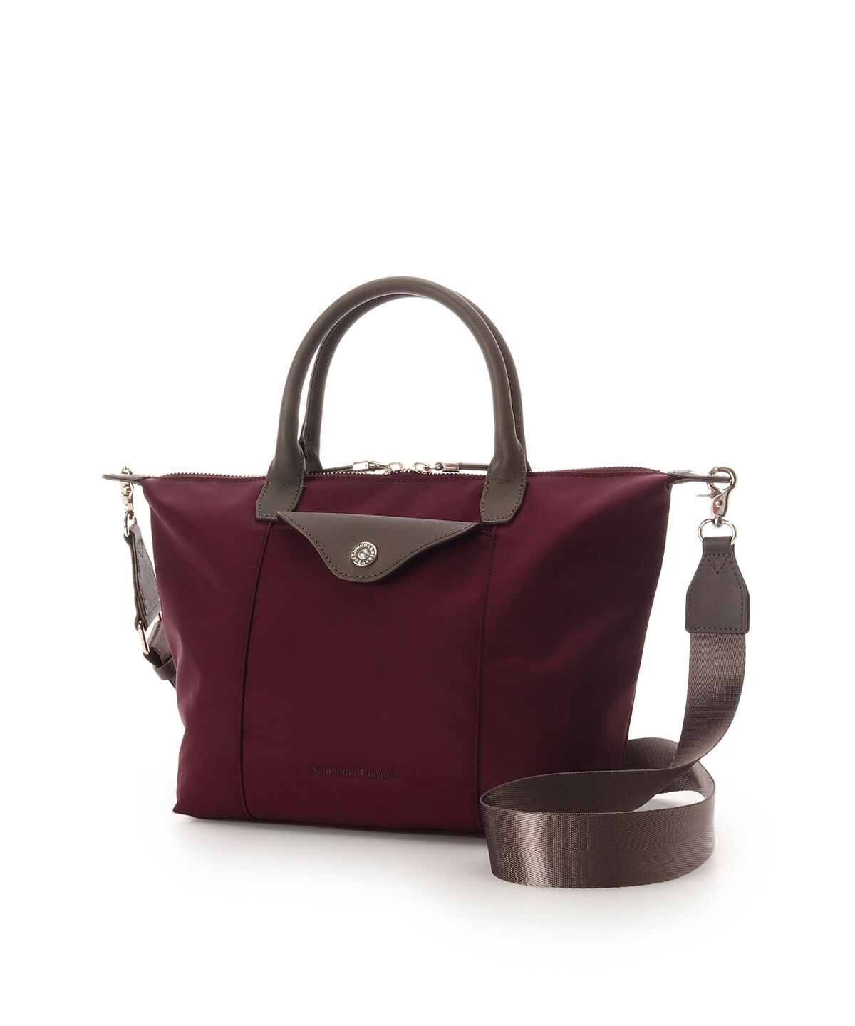 Samantha Thavasa「ナイロン&times;スプリットレザー カジュアルハンドバッグ」|ハンドバッグ|