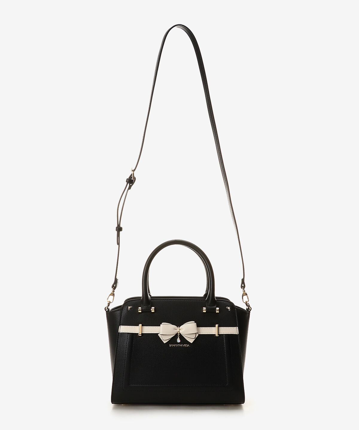 Samantha Vega「バイカラーアクセントリボンハンドバッグ」|ハンドバッグ|