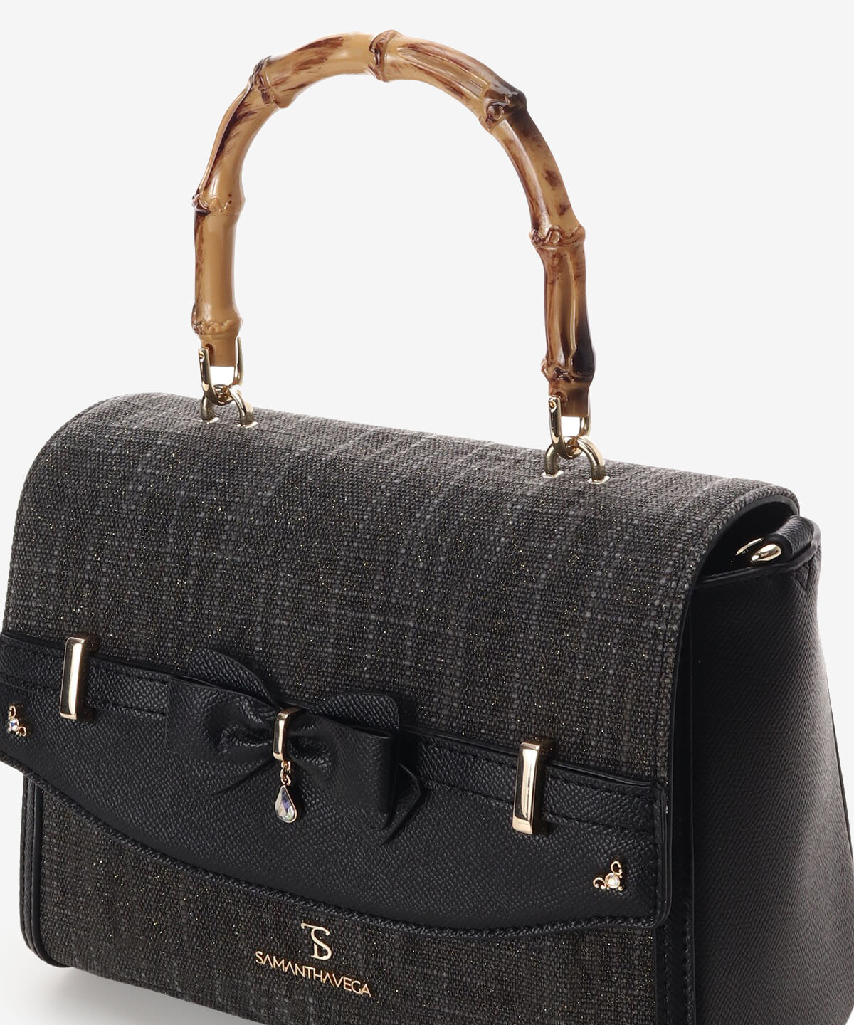 Samantha Vega「マテリアルアクセントリボンショルダーバッグ」|ショルダー・メッセンジャー|