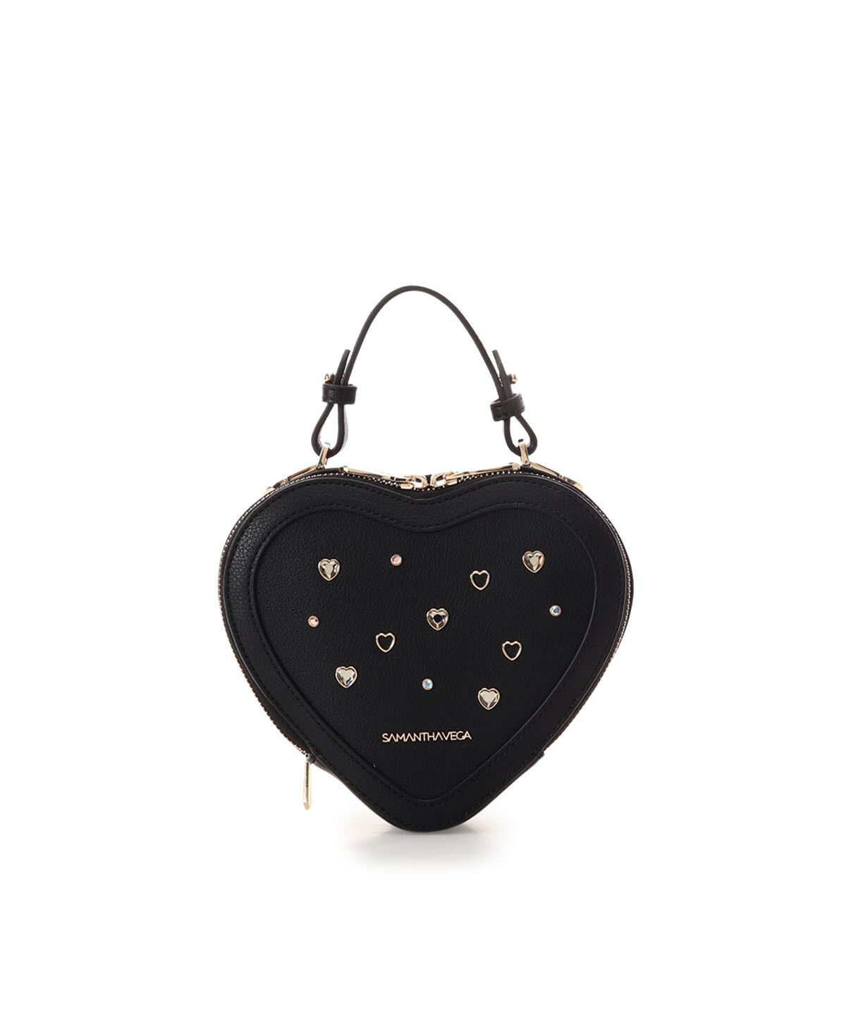 Samantha Vega「ビジューハート型ショルダーバッグ」|ショルダー・メッセンジャー|ブラック