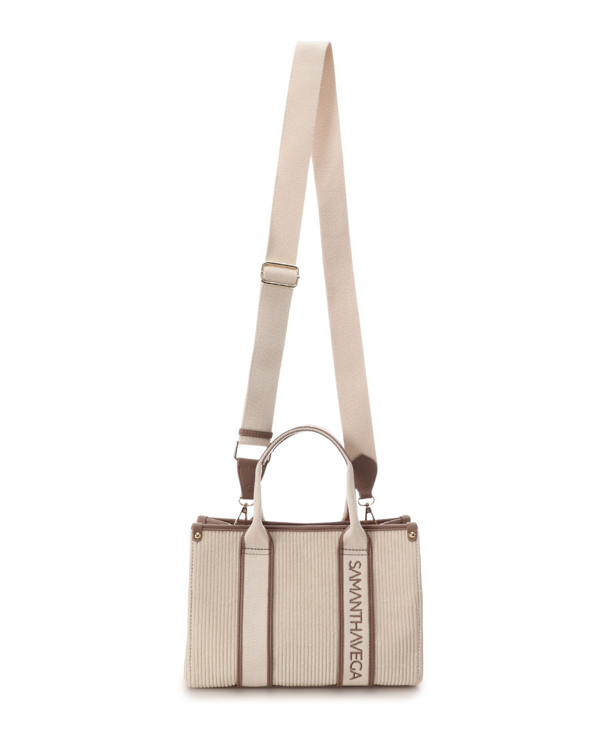 Samantha Vega「ロゴテープコーデュロイトート（小）」|ハンドバッグ|