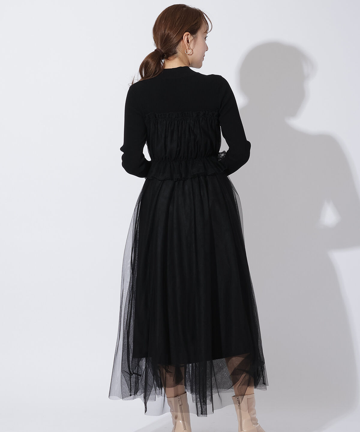 アンドクチュール「レイヤードチュールドッキングワンピース」|ワンピース|