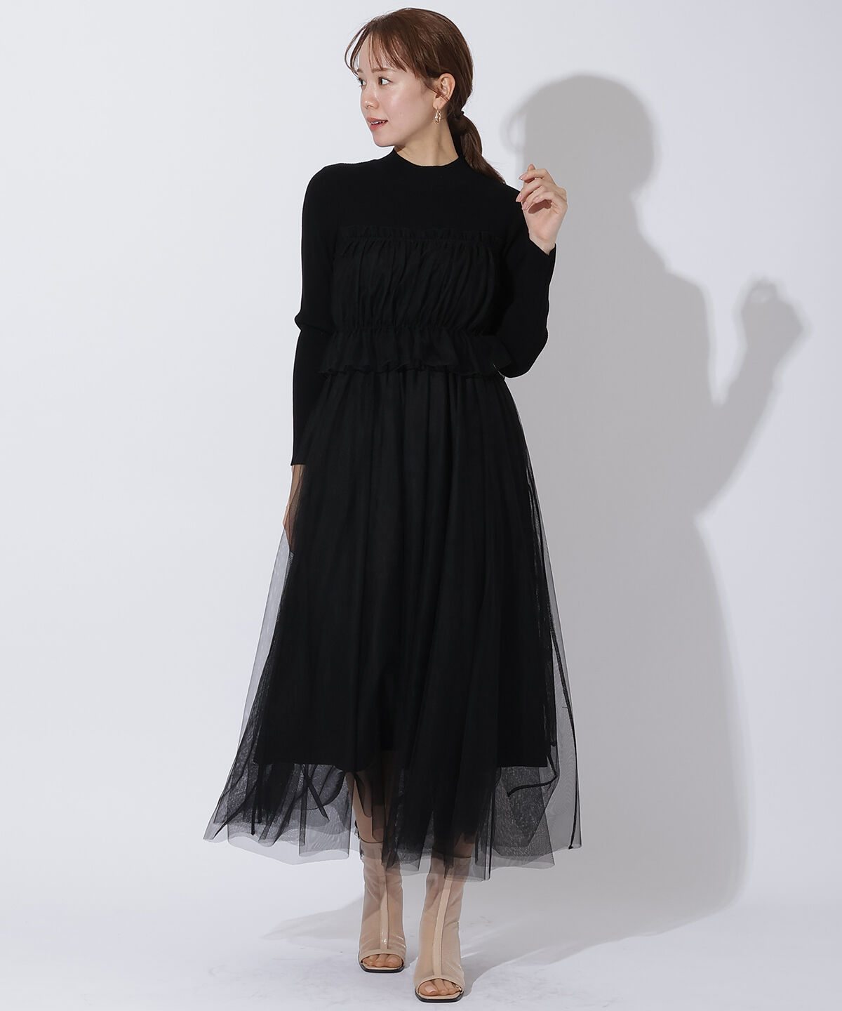 アンドクチュール「レイヤードチュールドッキングワンピース」|ワンピース|