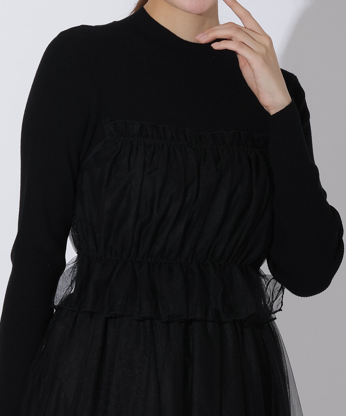 アンドクチュール「レイヤードチュールドッキングワンピース」|ワンピース|