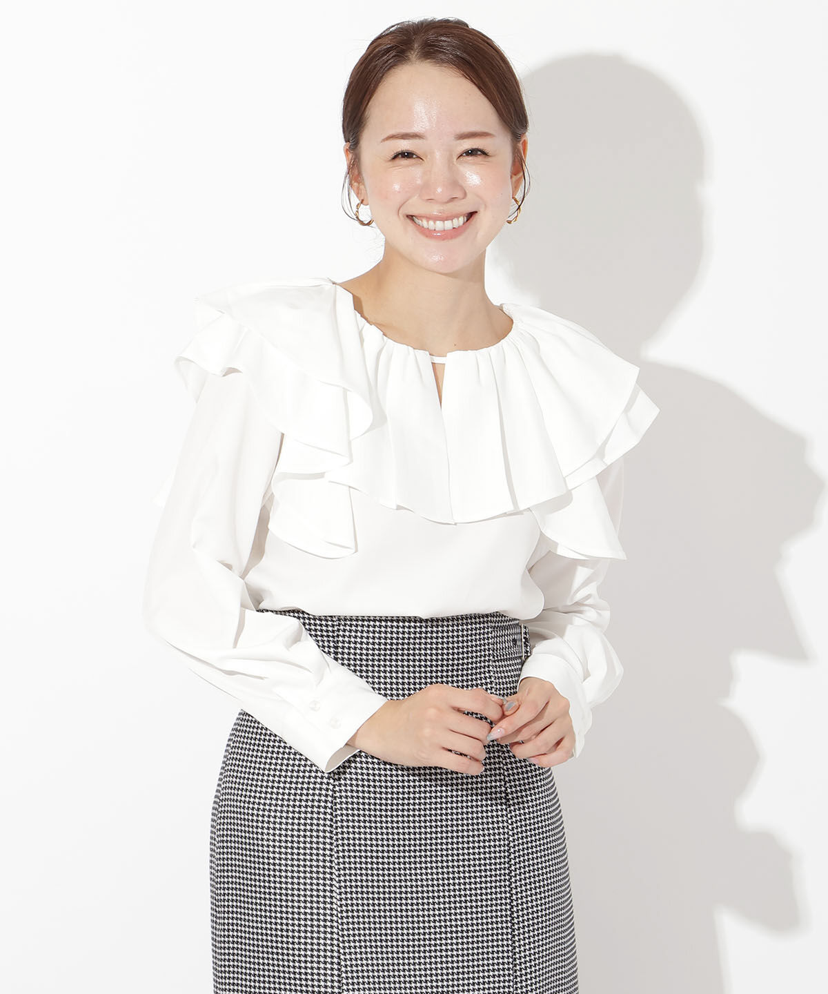 アンドクチュール「フリルケープブラウス」|シャツ・ブラウス|