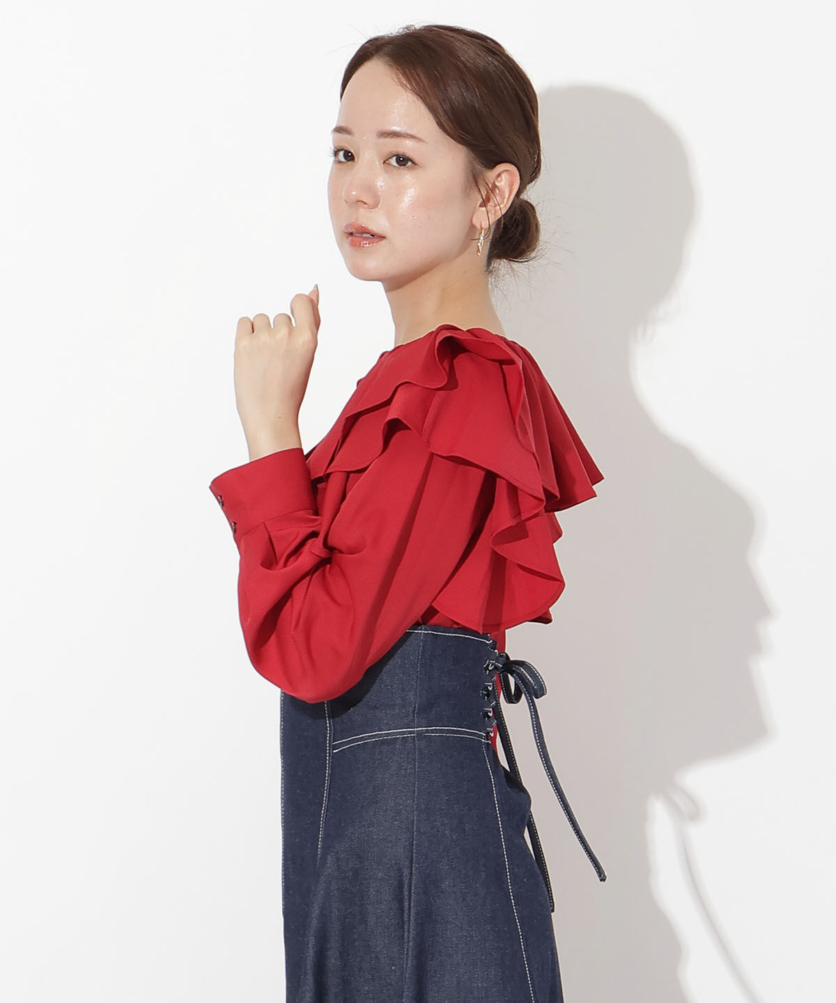 アンドクチュール「フリルケープブラウス」|シャツ・ブラウス|