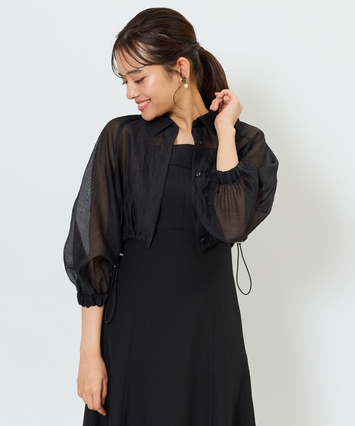 アンドクチュール「シアーシャツ＆ワンピースSET」|ワンピース|