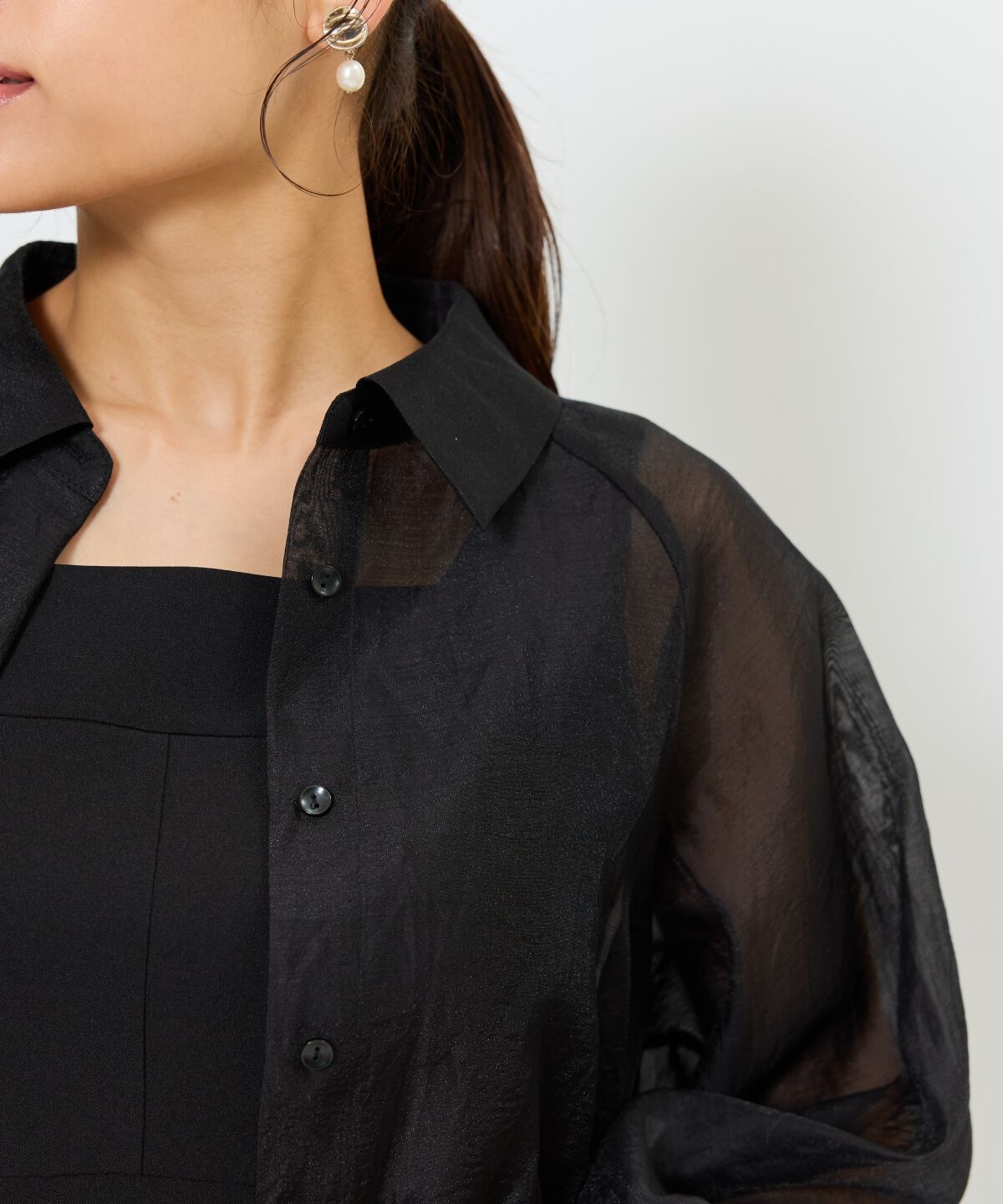 アンドクチュール「シアーシャツ＆ワンピースSET」|ワンピース|