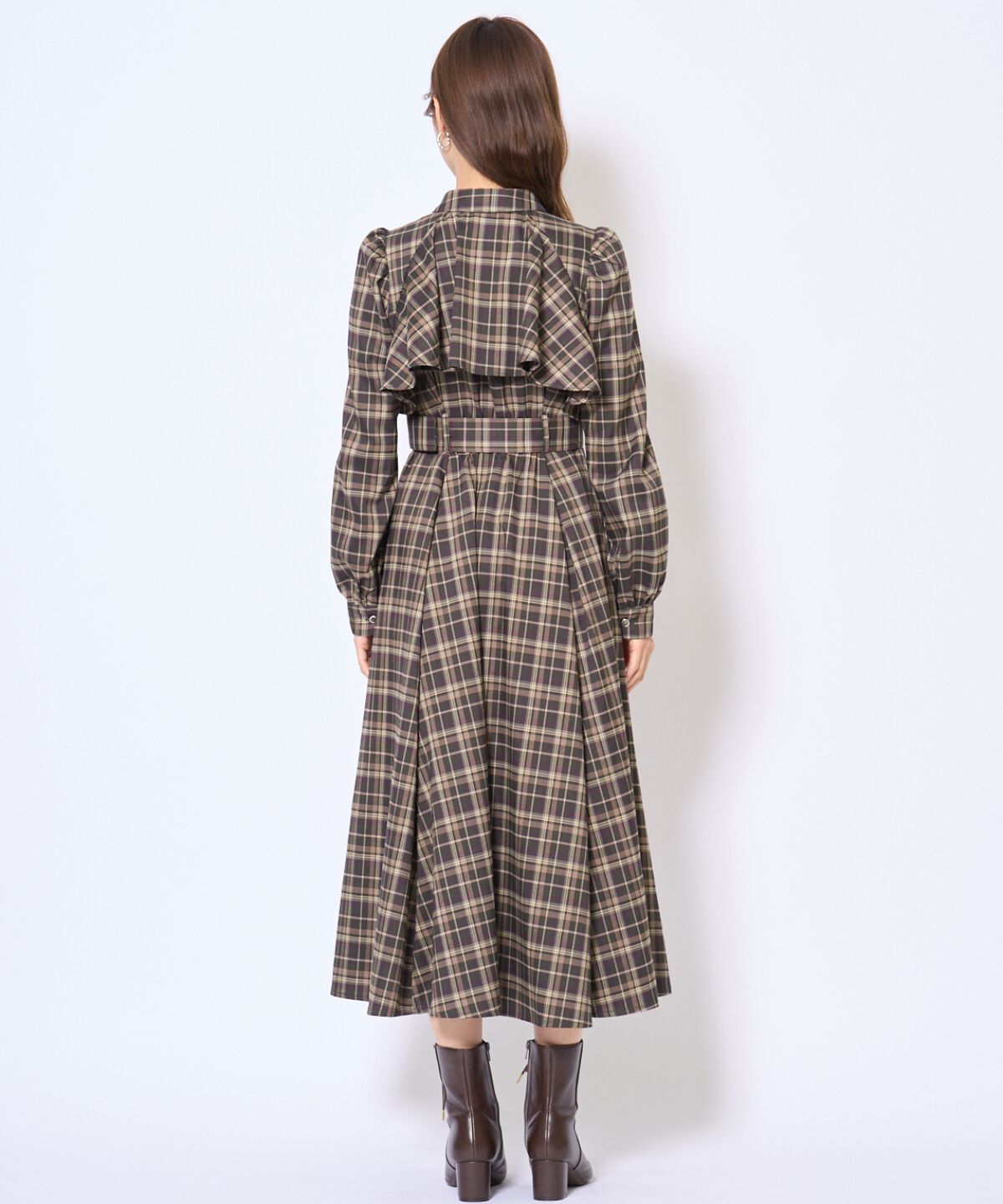 アンドクチュール「フリルケープシャツワンピース」|ワンピース|