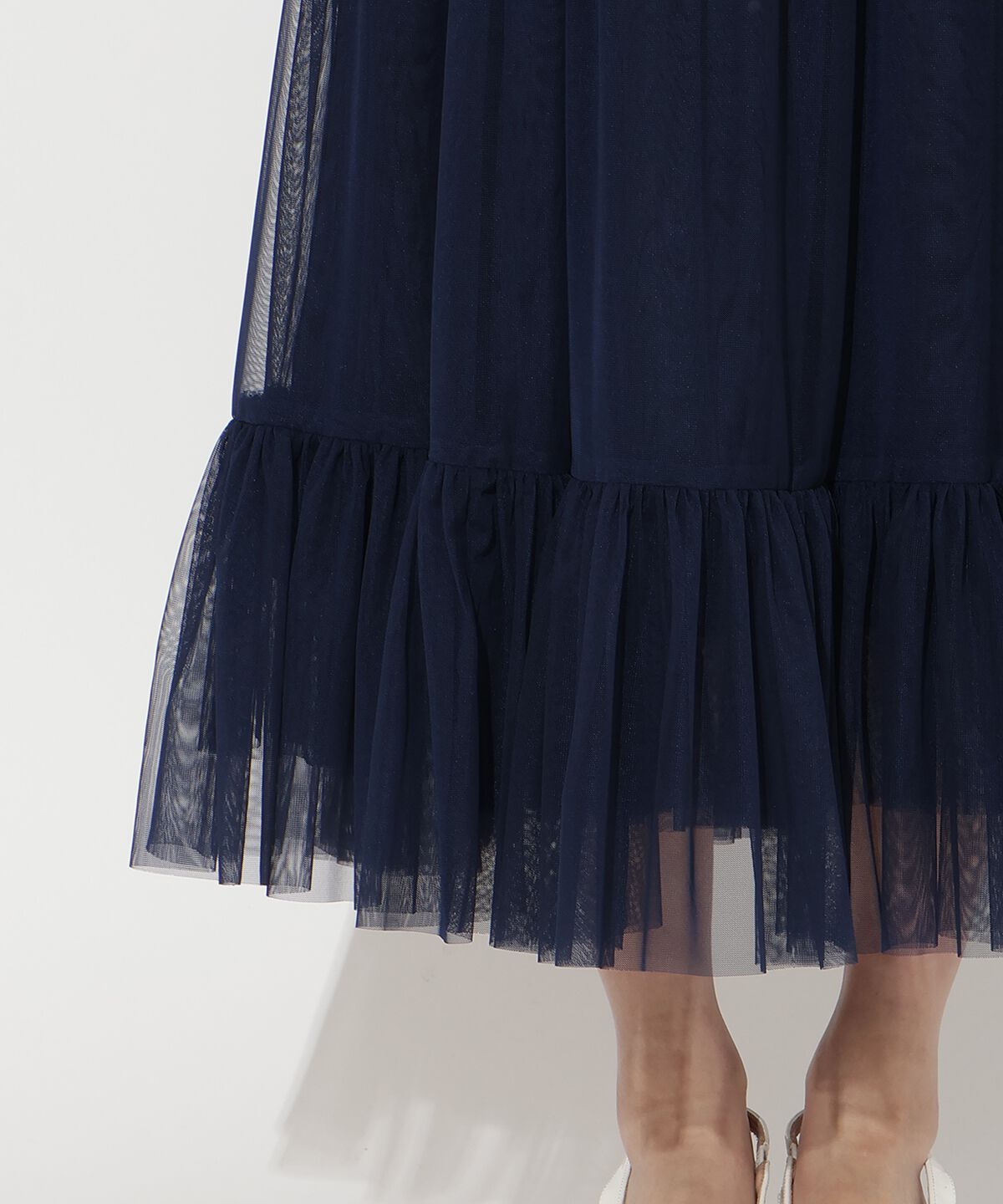 アンドクチュール「異素材ドッキングチュールワンピース」|ワンピース|