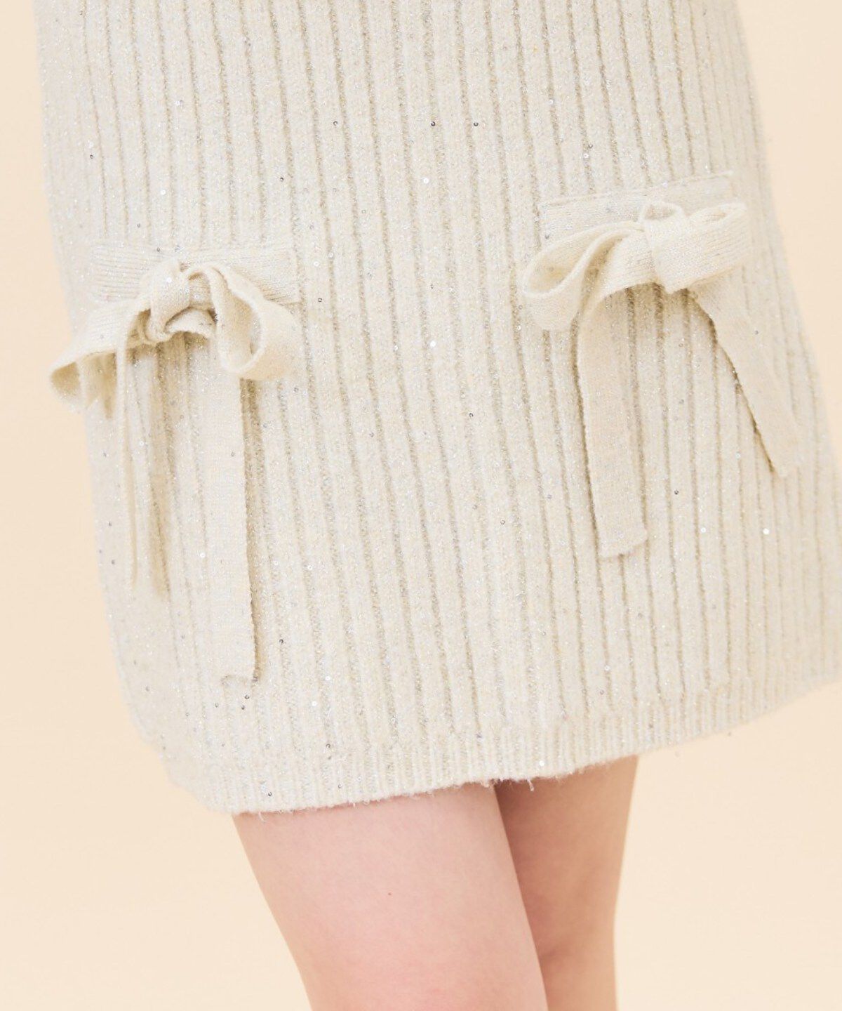 REDYAZEL「ラメスパンコールニットミニスカート」|タイト|