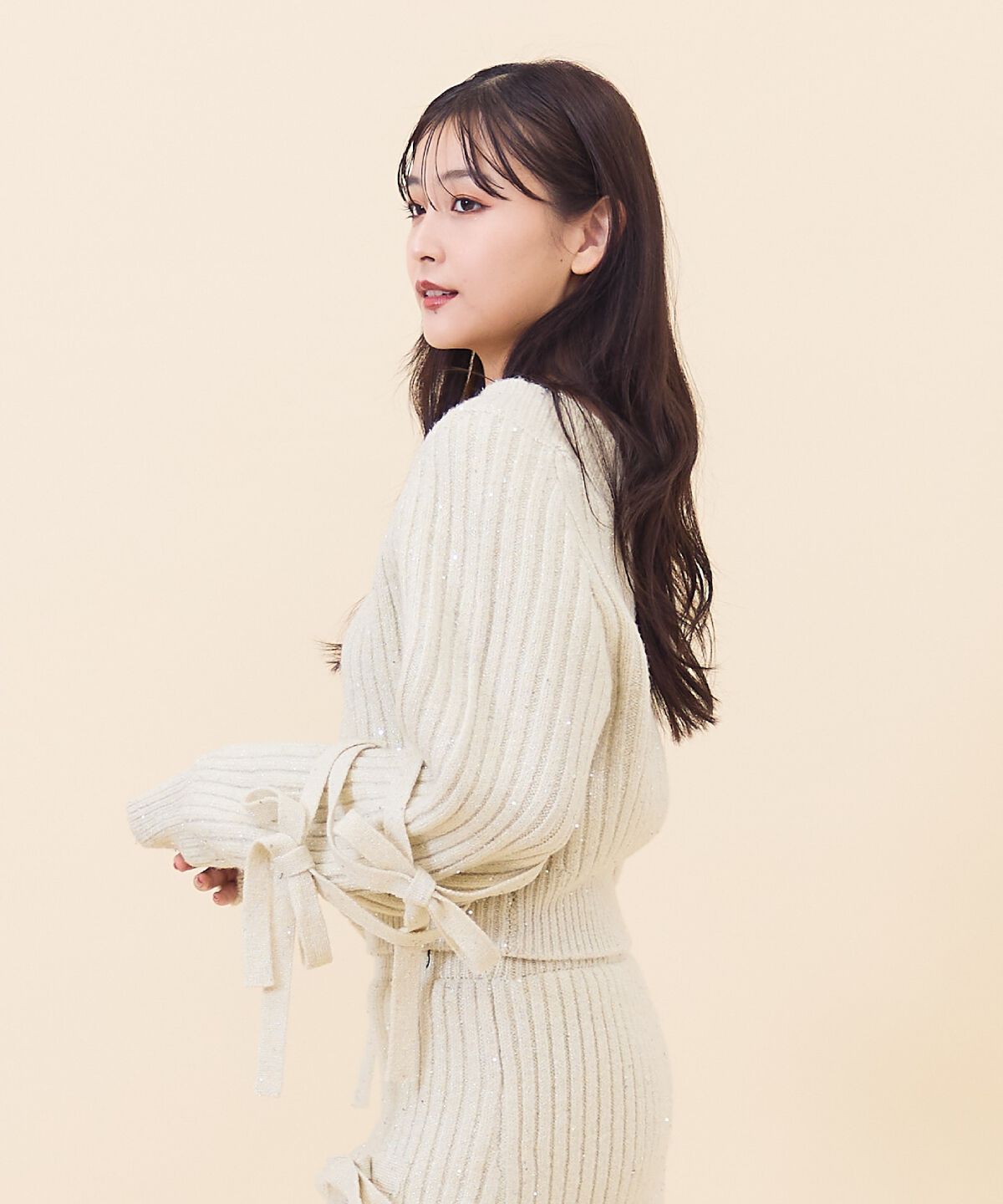 REDYAZEL「ラメスパンコールダブルリボンニット」|ニット・セーター|