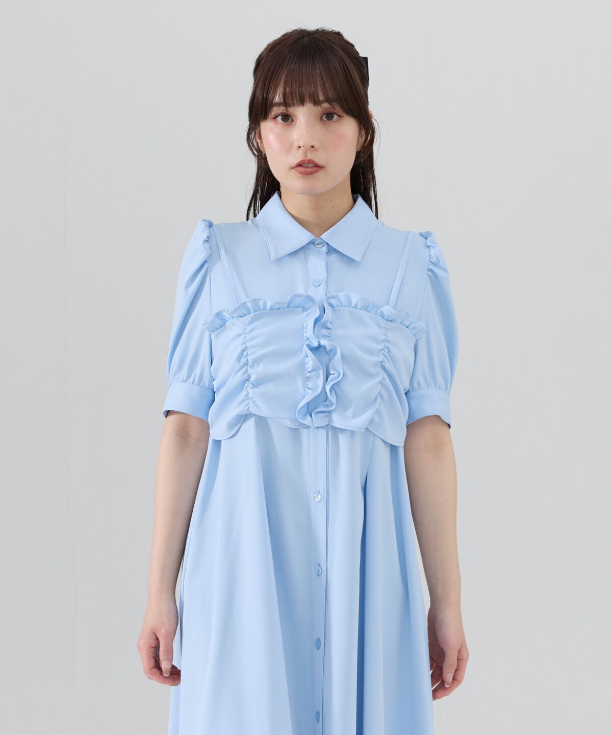 REDYAZEL「ビスチェレイヤードデザインシャツワンピース」|ワンピース|