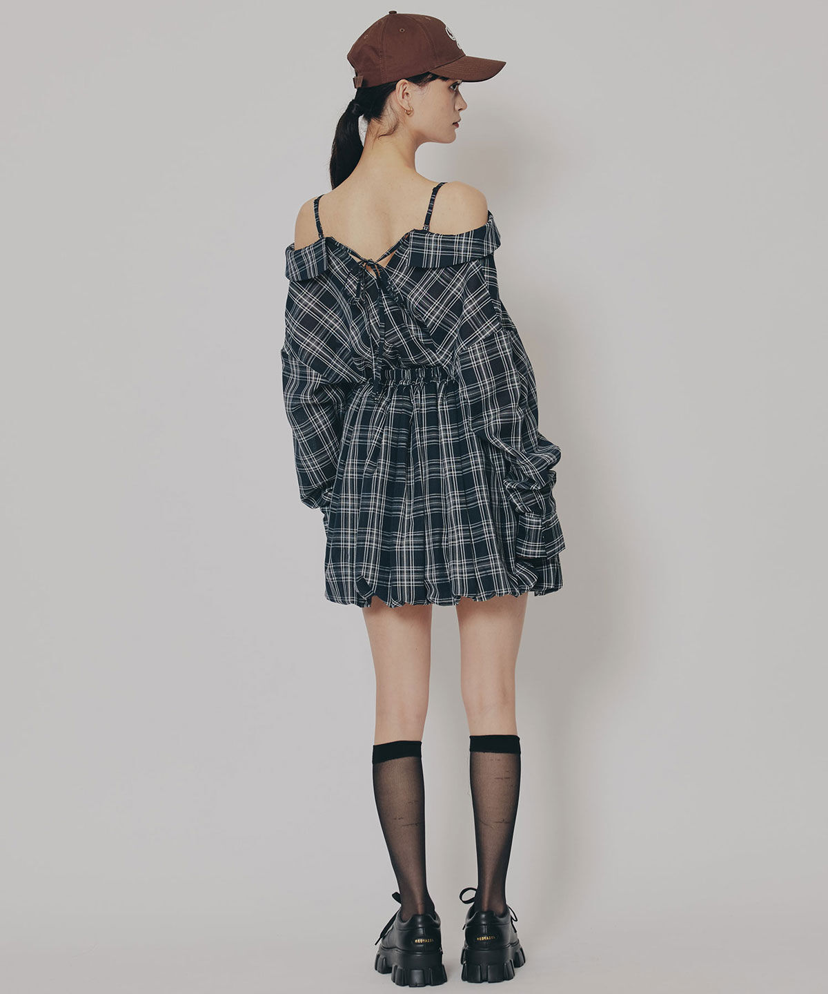REDYAZEL「マルチWAYチェックブラウス&times;バルーンスカートセットアップ」|ワンピース|