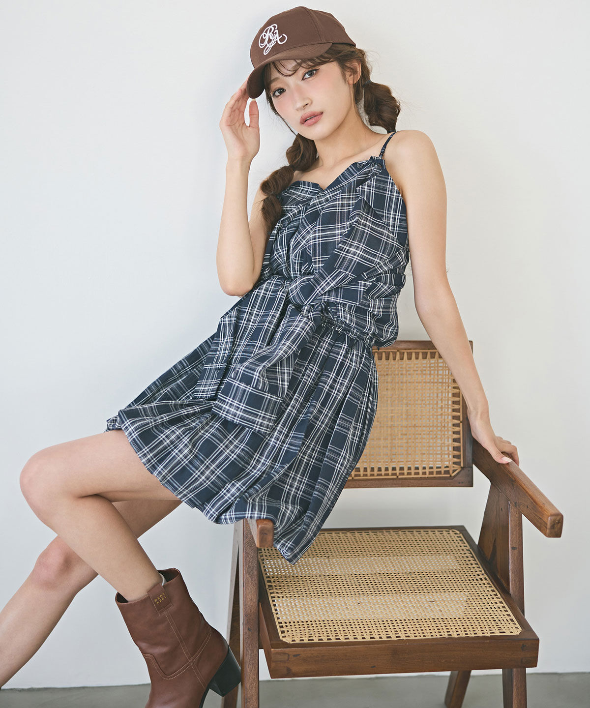 REDYAZEL「マルチWAYチェックブラウス&times;バルーンスカートセットアップ」|ワンピース|