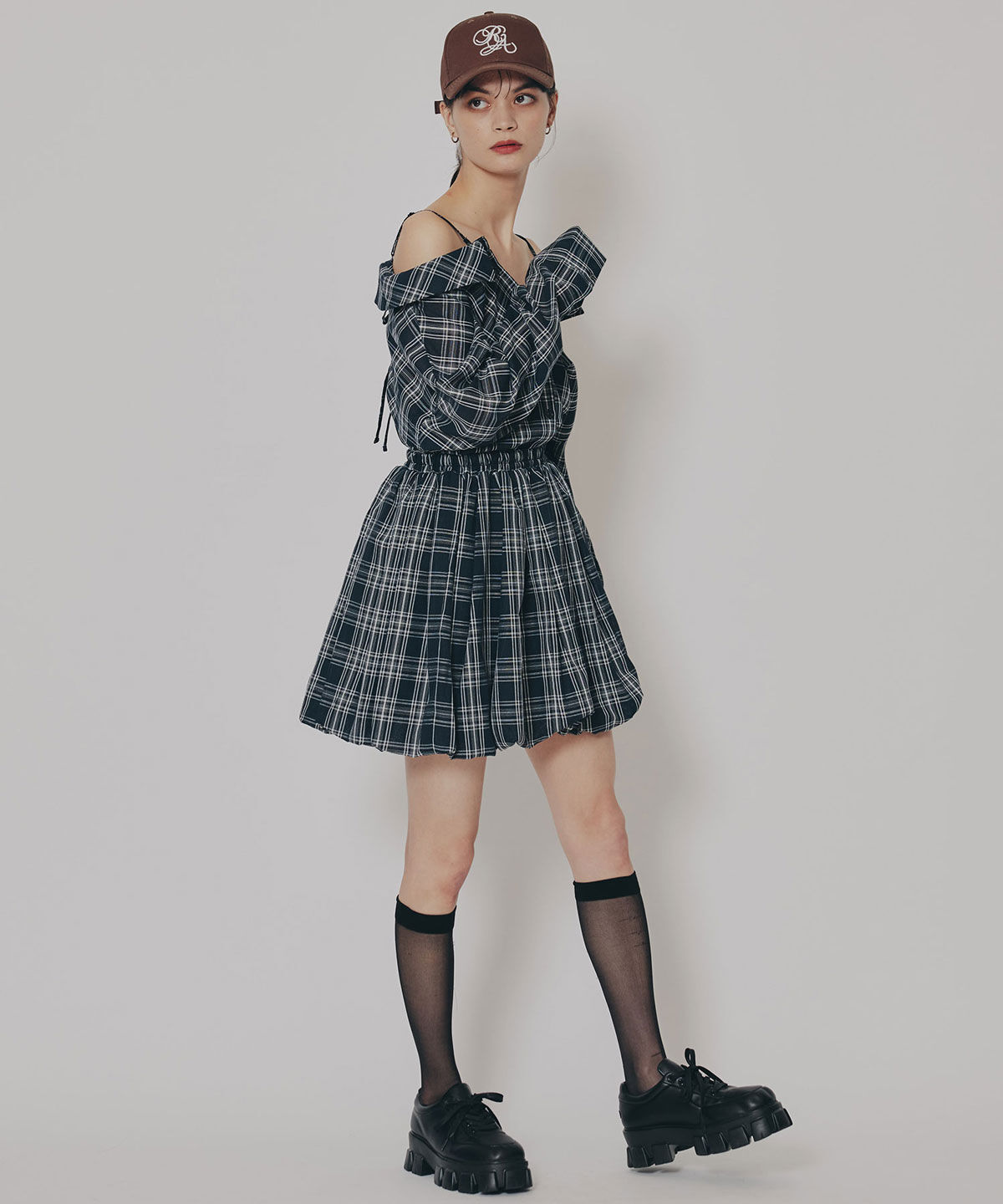 REDYAZEL「マルチWAYチェックブラウス&times;バルーンスカートセットアップ」|ワンピース|