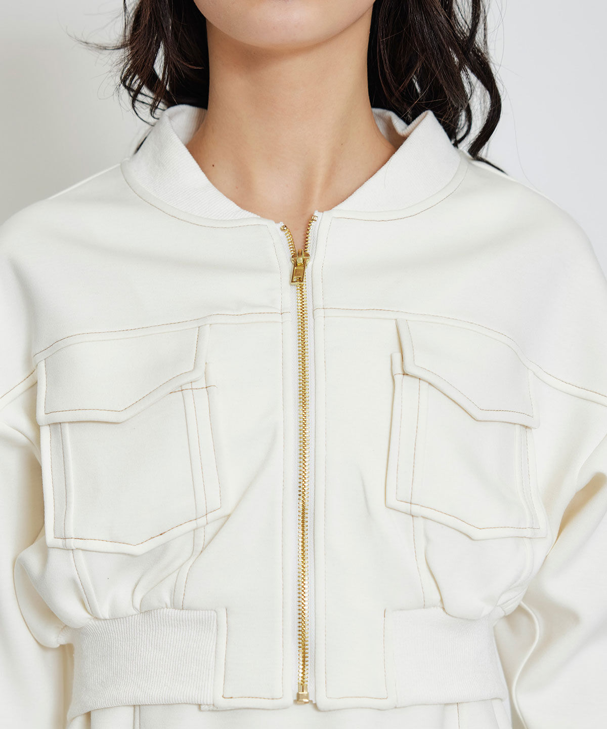 REDYAZEL「バイカラーステッチカットブルゾン」|ブルゾン・スタジャン|