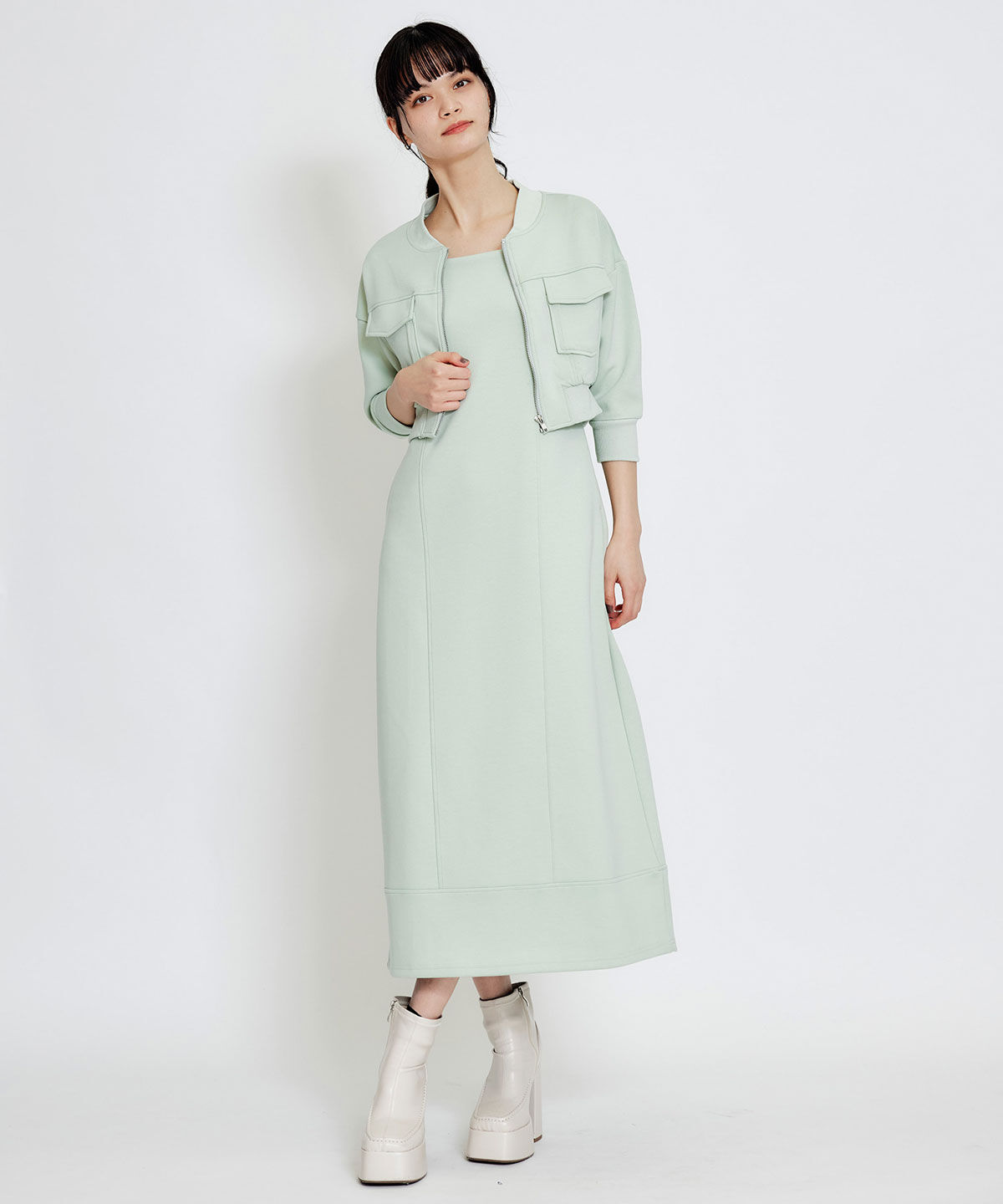 REDYAZEL「バイカラーステッチカットブルゾン」|ブルゾン・スタジャン|