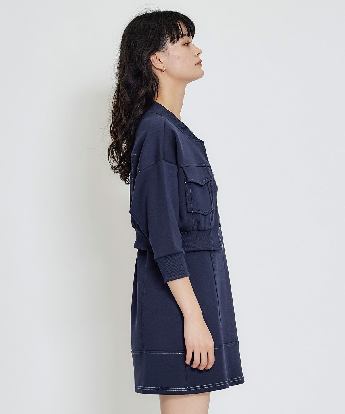 REDYAZEL「バイカラーステッチカットブルゾン」|ブルゾン・スタジャン|