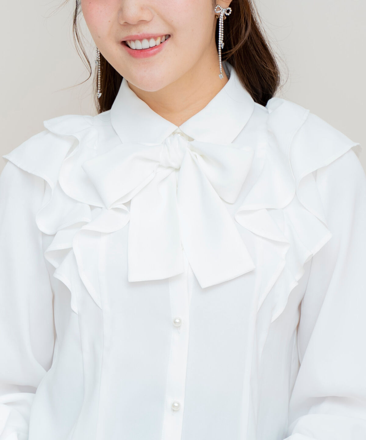 WILLSELECTION「ダブルフリルリボンタイブラウス」|シャツ・ブラウス|