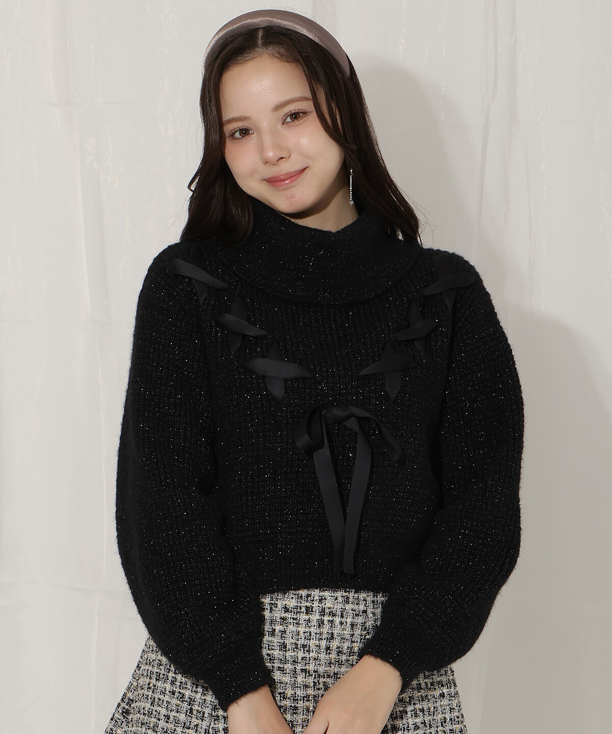 WILLSELECTION「レースアップタートルニット」|ニット・セーター|