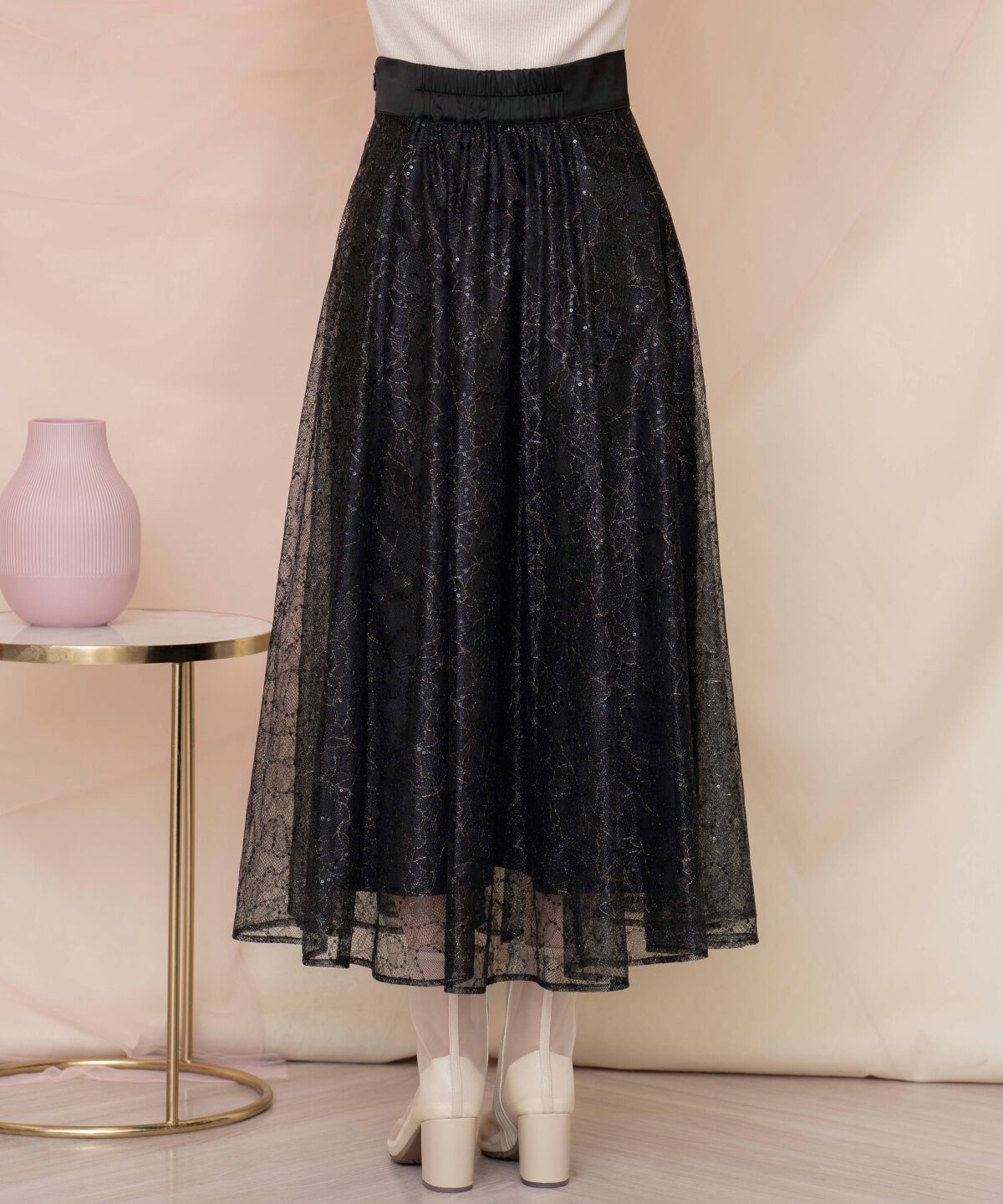 WILLSELECTION「スパンコール付きチュールスカート」|フレア|