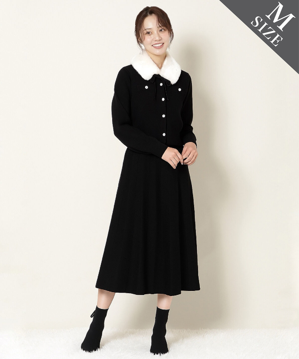 WILLSELECTION「ファーティペット付きニットSETUP」|ワンピース|