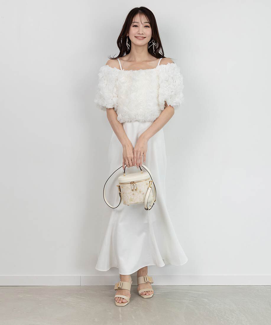  「リボン&times;モノグラムパーツクリアヒールサンダル」|パンプス|