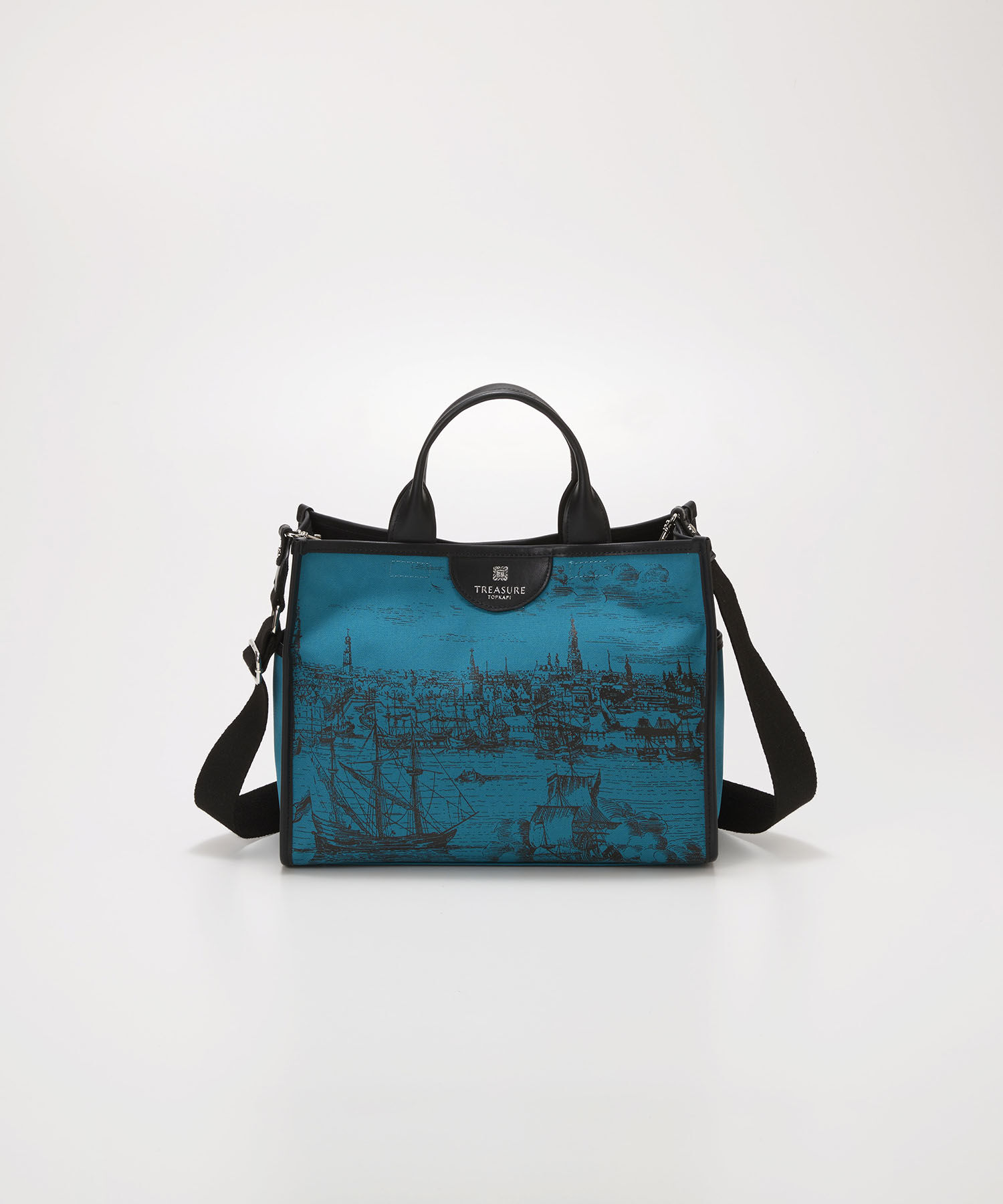 TOPKAPI TREASURE「【TREASURE TOPKAPI】キャンバス プリント ショルダー付き A4 トートバッグ」|トートバッグ|ターコイズブルー