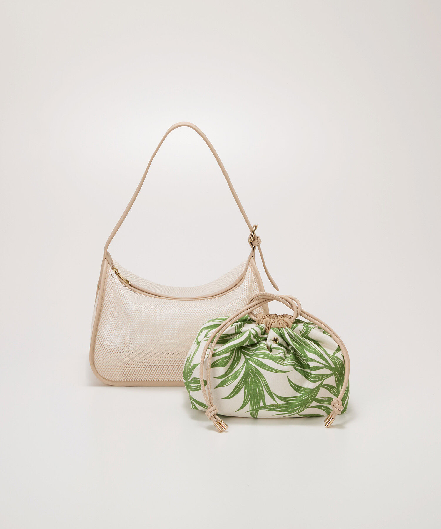 TOPKAPI TREASURE「【TREASURE TOPKAPI】プリント 巾着バッグ付き メッシュ ワンハンドルバッグ 」|ハンドバッグ|