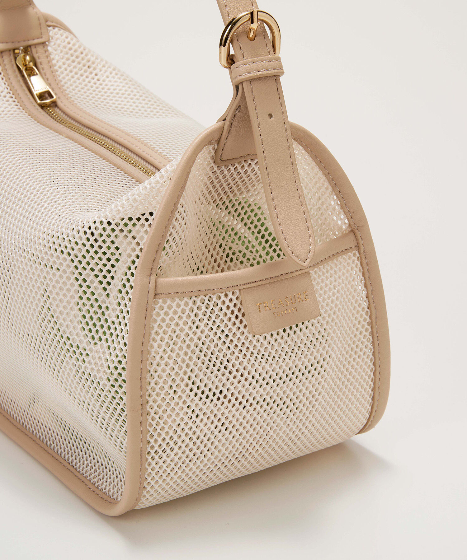 TOPKAPI TREASURE「【TREASURE TOPKAPI】プリント 巾着バッグ付き メッシュ ワンハンドルバッグ 」|ハンドバッグ|