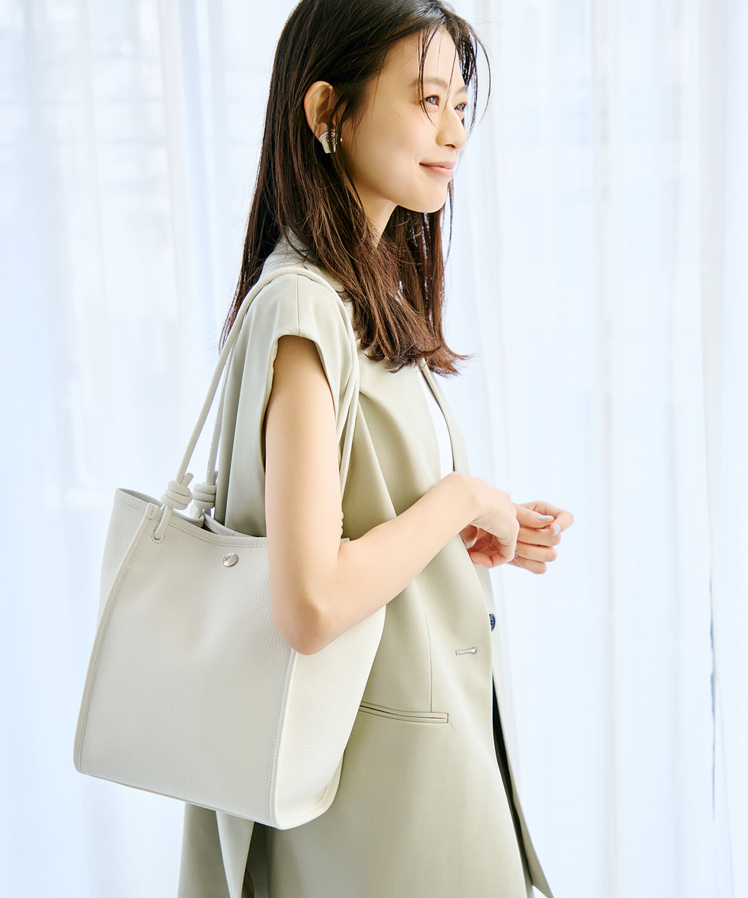 TOPKAPI BREATH「【Breath TOPKAPI】シュリンクレザー ノットハンドル トートバッグ」|トートバッグ|