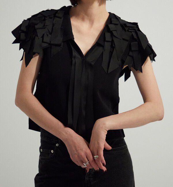 AEWEN MATOPH「＜AEWEN MATOPH＞リボンテープ ノースリーブ ニット」|ニット・セーター|