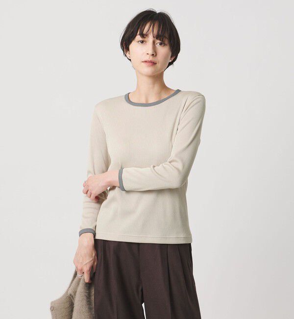 UNITED ARROWS「リブ バイカラー パイピング カットソー」|Tシャツ・カットソー|