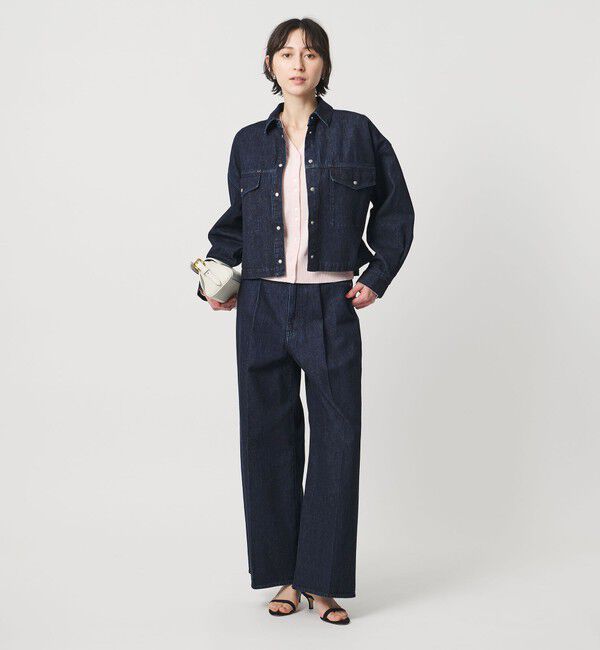 UNITED ARROWS「デニム タック ワイドパンツ」|デニム|