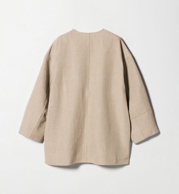 UNITED ARROWS「Asami バイカラー リバーコート」|ノーカラーコート|