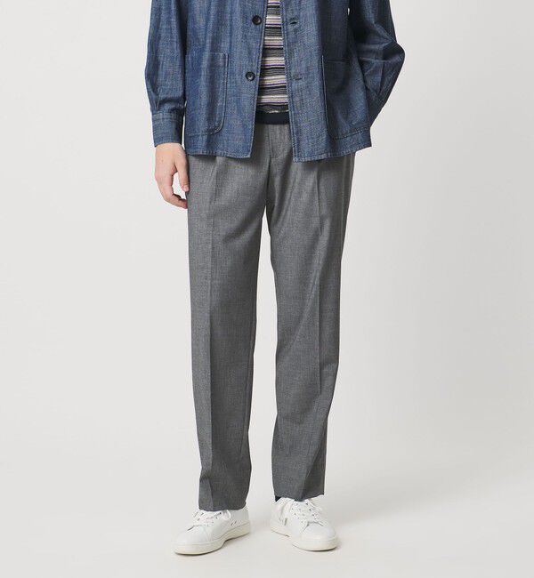 UNITED ARROWS「TR バックシャーリング １プリーツ イージー スラックス　ストレッチ 接触冷感」|スラックス|